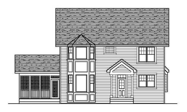 Traditional Rear Elevation of Plan 42204