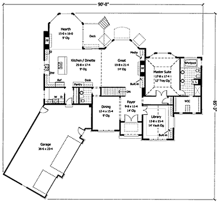 House Plan 42232 First Level Plan