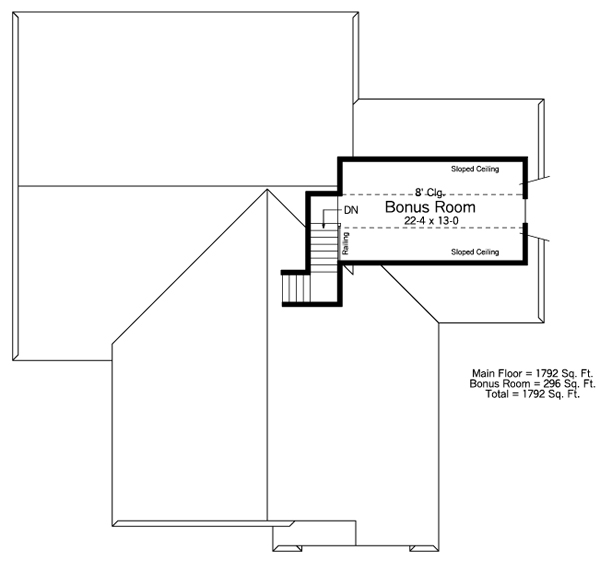 European Ranch Traditional Level Two of Plan 42503