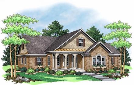 European Ranch Traditional Elevation of Plan 42503