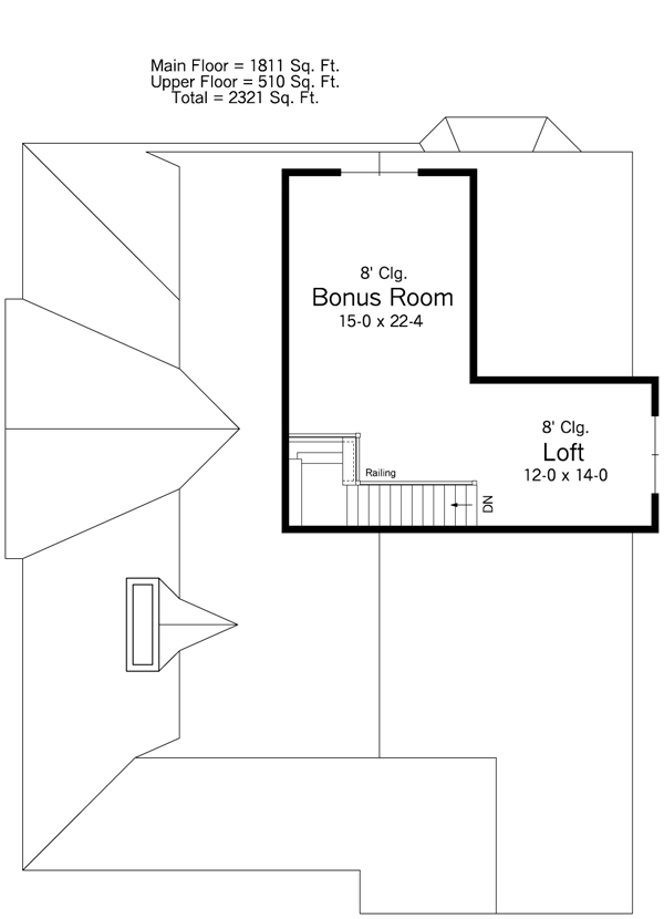 Cottage Farmhouse Ranch Traditional Level Two of Plan 42504