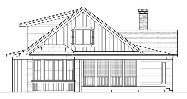 Cottage Farmhouse Ranch Traditional Rear Elevation of Plan 42504