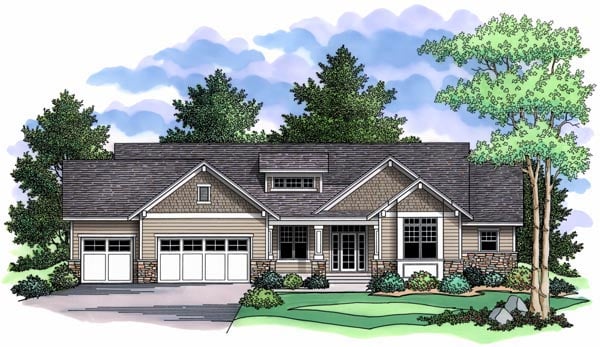 Craftsman, Traditional Plan with 1918 Sq. Ft., 2 Bedrooms, 2 Bathrooms, 3 Car Garage Picture 10