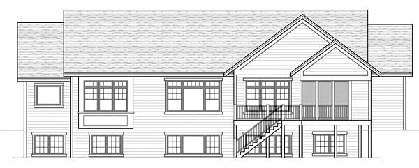 Craftsman Traditional Rear Elevation of Plan 42505