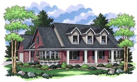 Colonial Southern Traditional Elevation of Plan 42506