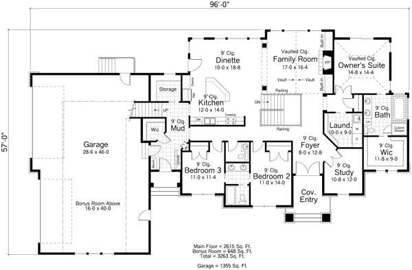 Ranch Traditional Level One of Plan 42510