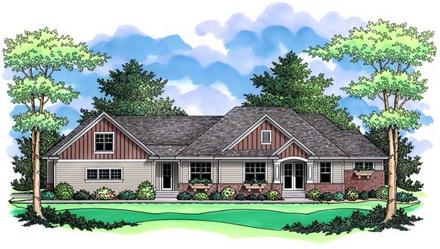 Ranch Traditional Elevation of Plan 42510