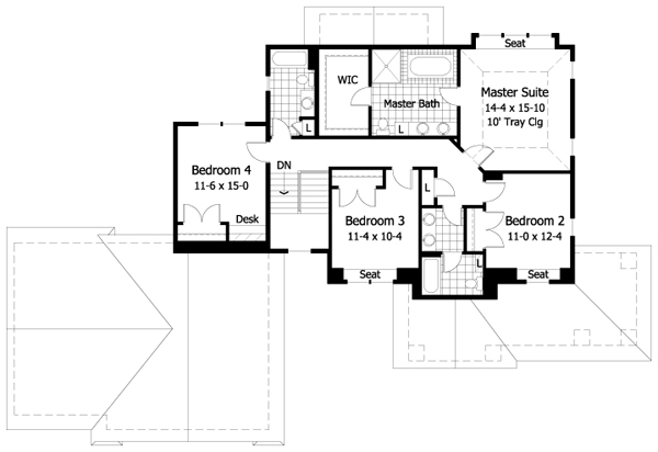 Country Farmhouse Traditional Level Two of Plan 42512