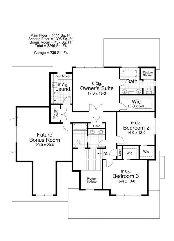 Craftsman Traditional Level Two of Plan 42513