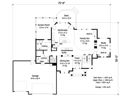 House Plan 42515 First Level Plan