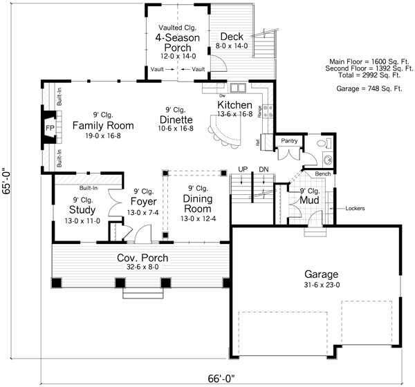 Craftsman Farmhouse Traditional Level One of Plan 42517