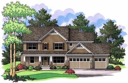 Craftsman Farmhouse Traditional Elevation of Plan 42517