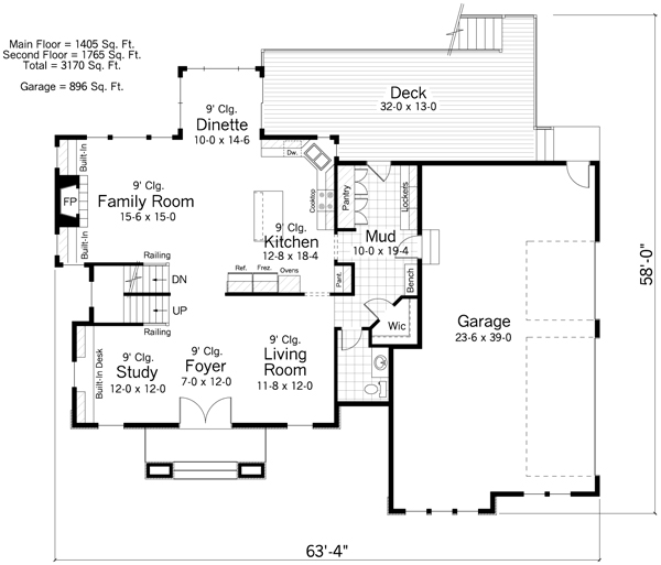 Craftsman Traditional Level One of Plan 42518