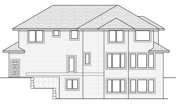 Craftsman Traditional Rear Elevation of Plan 42518