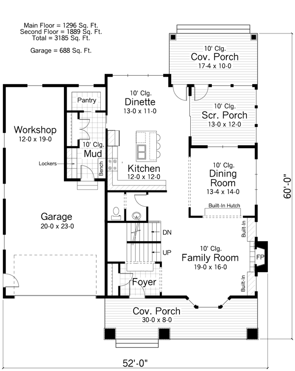 Craftsman Traditional Level One of Plan 42519