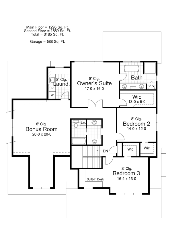 Craftsman Traditional Level Two of Plan 42519