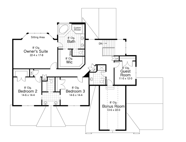 Craftsman Traditional Level Two of Plan 42521