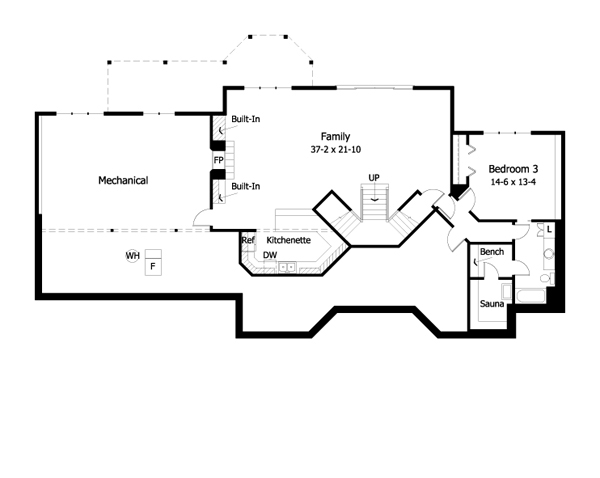 Traditional Lower Level of Plan 42524