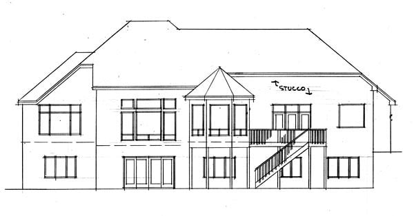 Traditional Rear Elevation of Plan 42524