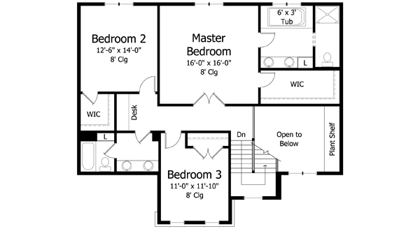 Country Craftsman Traditional Level Two of Plan 42528