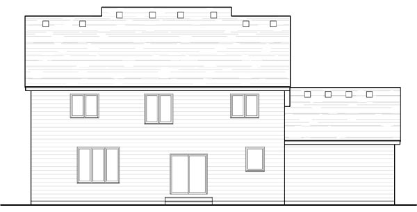 Country Craftsman Traditional Rear Elevation of Plan 42528