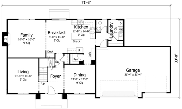 Country Craftsman Traditional Level One of Plan 42529