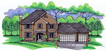 Country Craftsman Traditional Elevation of Plan 42529