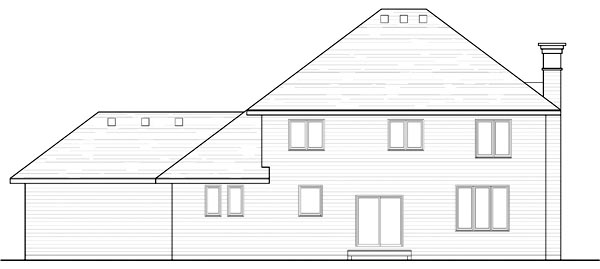 Country Craftsman Traditional Rear Elevation of Plan 42529