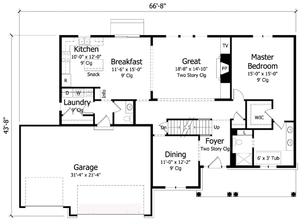 Country Craftsman Traditional Level One of Plan 42530