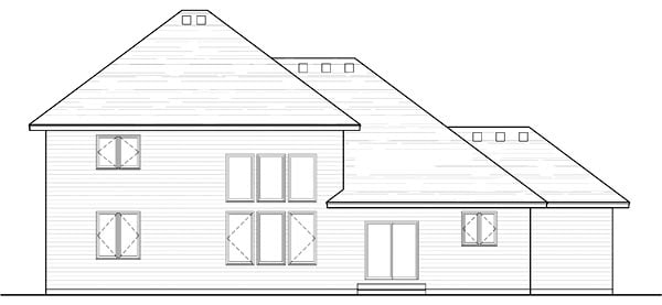 Country Craftsman Traditional Rear Elevation of Plan 42530