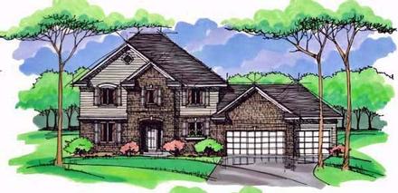 Country Craftsman Traditional Elevation of Plan 42531