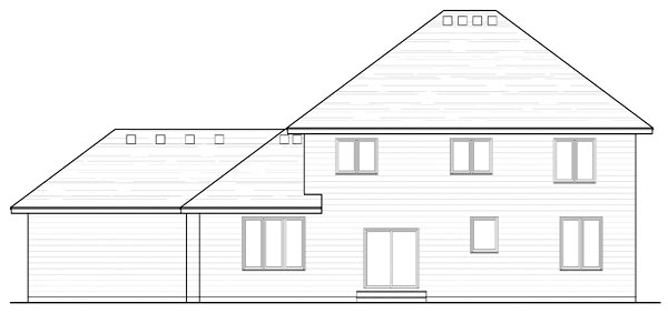 Country Craftsman Traditional Rear Elevation of Plan 42531