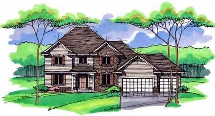 Country Craftsman Traditional Elevation of Plan 42532