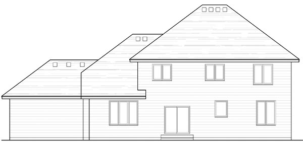 Country Craftsman Traditional Rear Elevation of Plan 42532