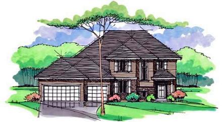 Country Craftsman Traditional Elevation of Plan 42533