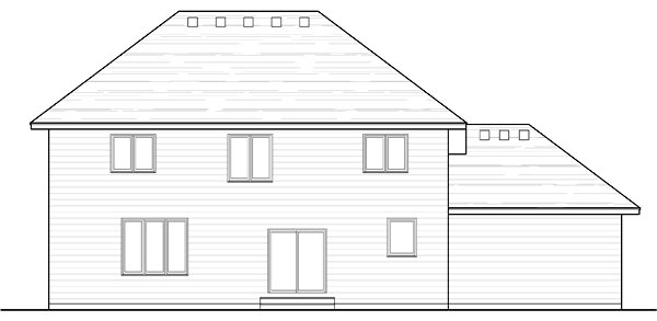 Country Craftsman Traditional Rear Elevation of Plan 42533