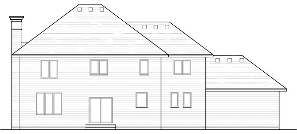 Country Craftsman Traditional Rear Elevation of Plan 42534