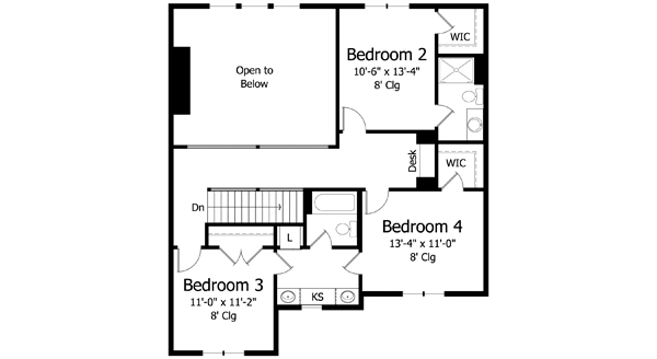 Country Craftsman Traditional Level Two of Plan 42535