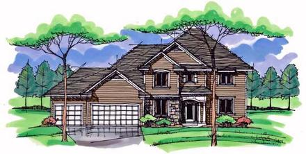 Country Craftsman Traditional Elevation of Plan 42535