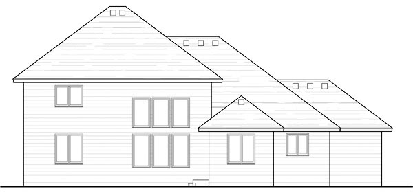 Country Craftsman Traditional Rear Elevation of Plan 42535