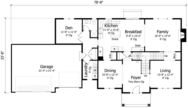 Country Craftsman Traditional Level One of Plan 42536