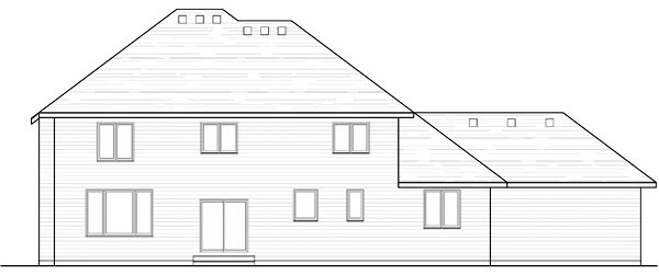 Country Craftsman Traditional Rear Elevation of Plan 42536