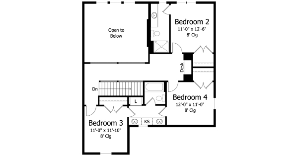 Country Craftsman Traditional Alternate Level Two of Plan 42537