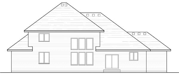 Country Craftsman Traditional Rear Elevation of Plan 42537