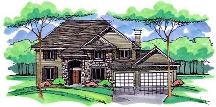 Country Craftsman Traditional Elevation of Plan 42538