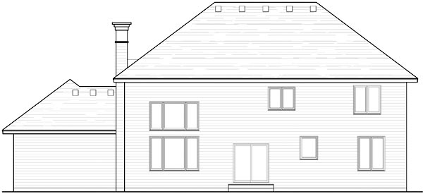 Country Craftsman Traditional Rear Elevation of Plan 42538