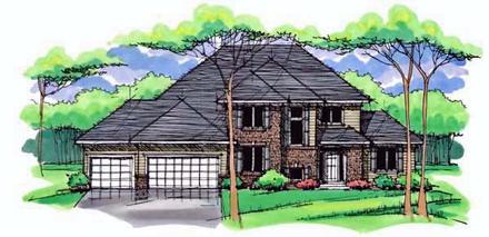 Country Craftsman Traditional Elevation of Plan 42539