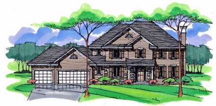 Country Craftsman Traditional Elevation of Plan 42540