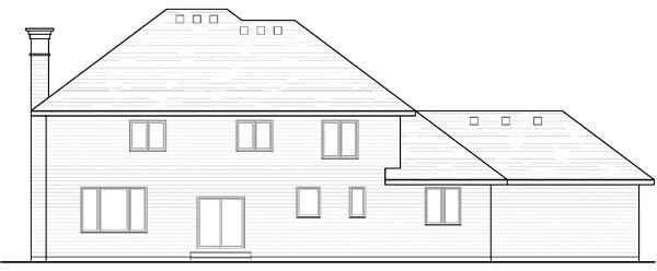 Country Craftsman Traditional Rear Elevation of Plan 42540