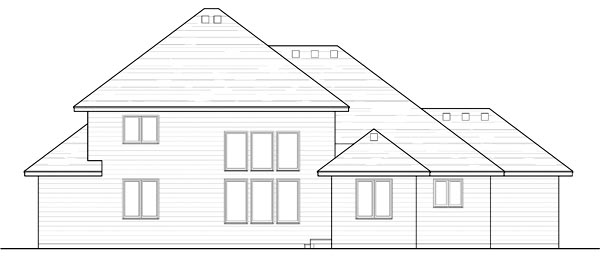 Country Craftsman Traditional Rear Elevation of Plan 42541